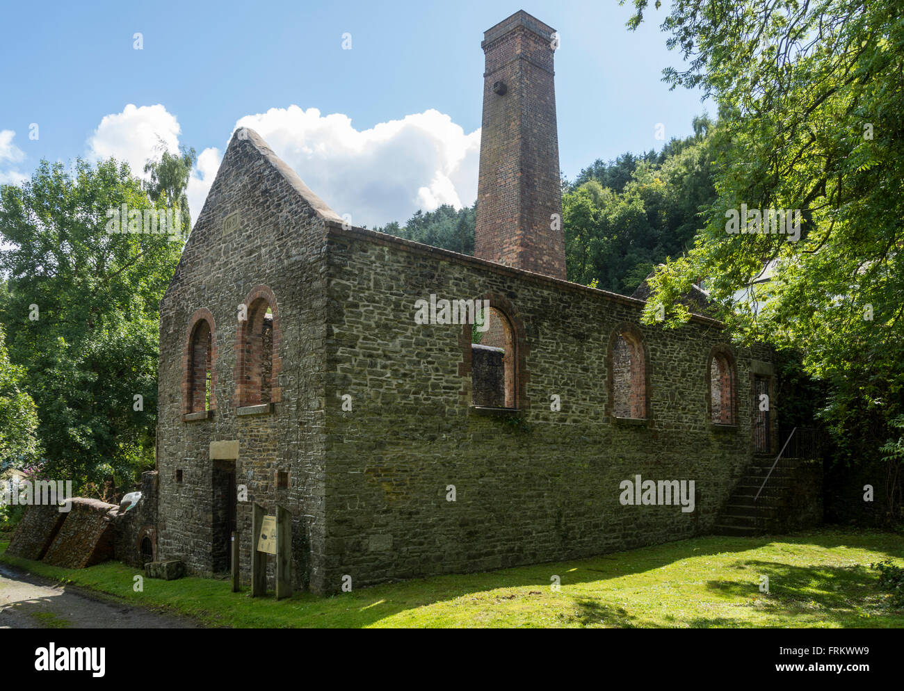 The Compressor House at the Snailbeach Lead Mine, Stiperstones ridge, Shropshire, England, UK. Stock Photo