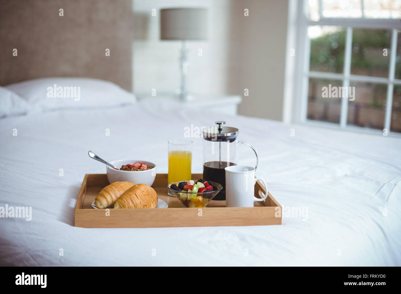 Food and drink in serving tray Stock Photo Alamy