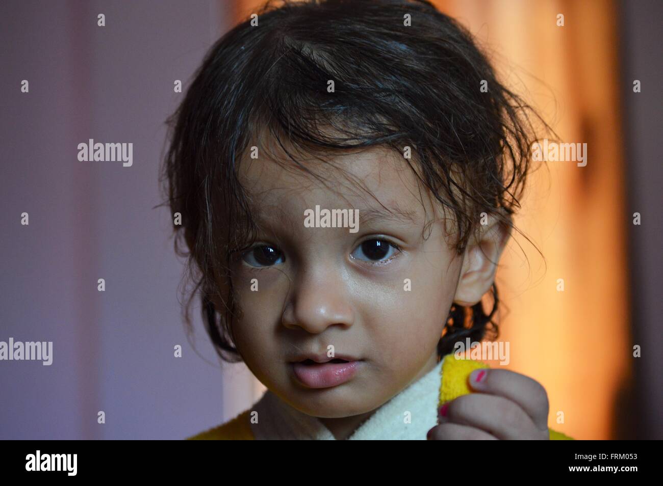 A two year old Indian kid in New Delhi, India Stock Photo