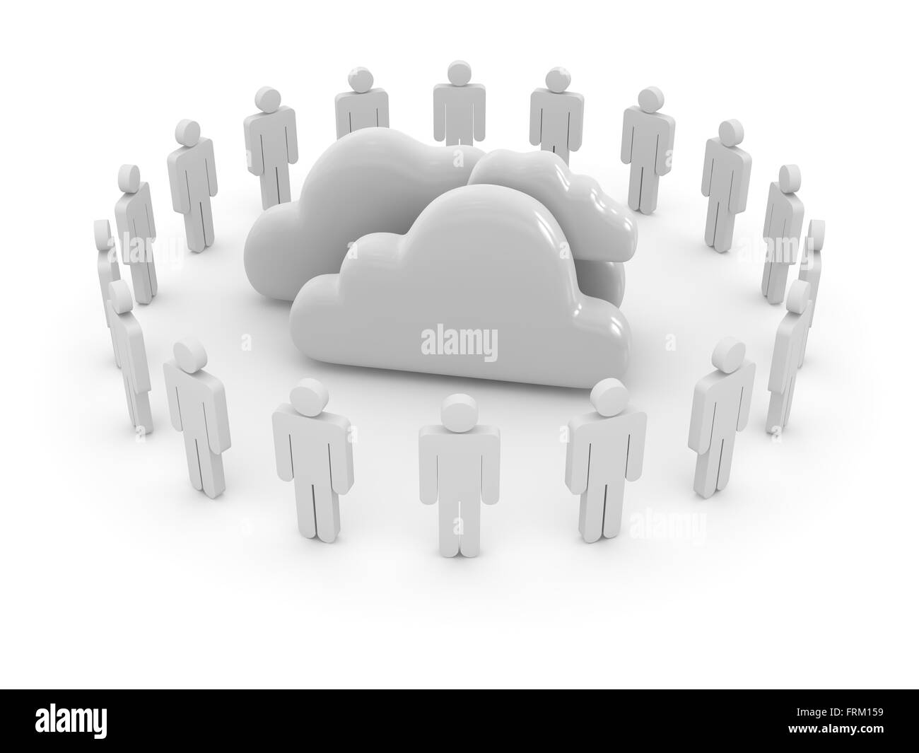 Cloud computing system , This is a computer generated and 3d rendered picture. Stock Photo