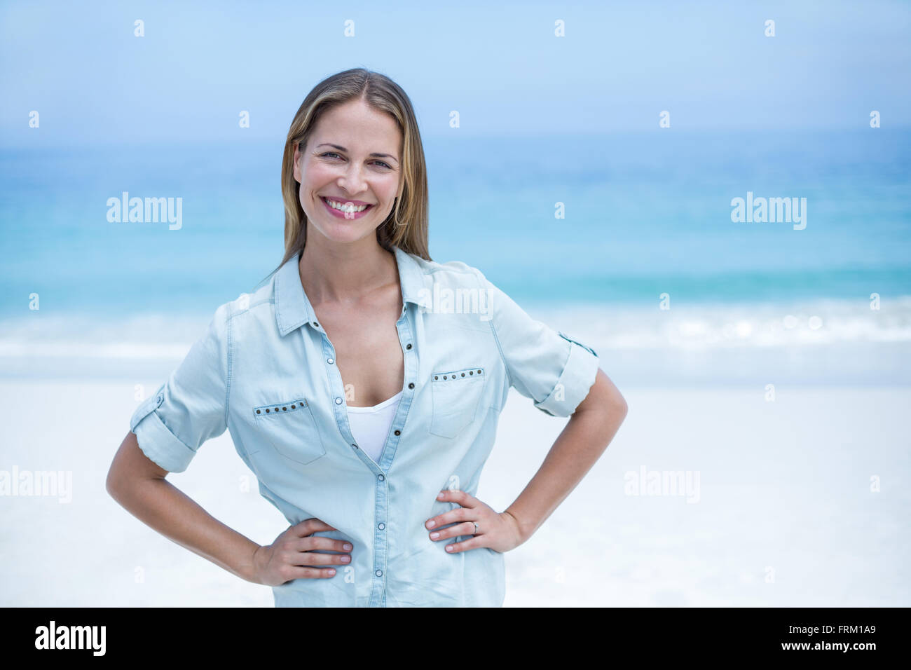 Young woman on sea shore hi-res stock photography and images - Alamy
