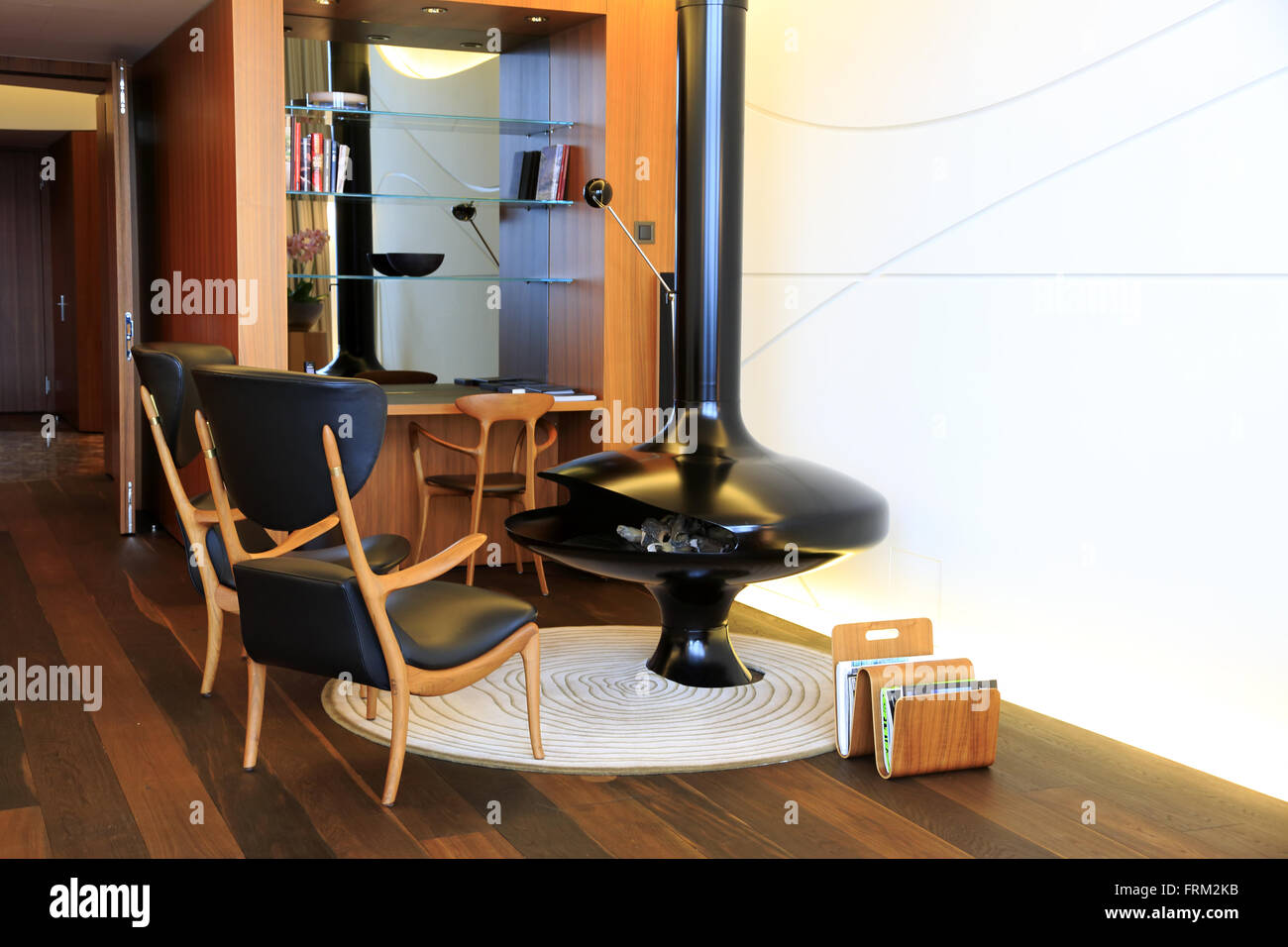 The interior view of the living room of Carezza Suite of Dolder Grand Hotel, Zurich, Switzerland Stock Photo