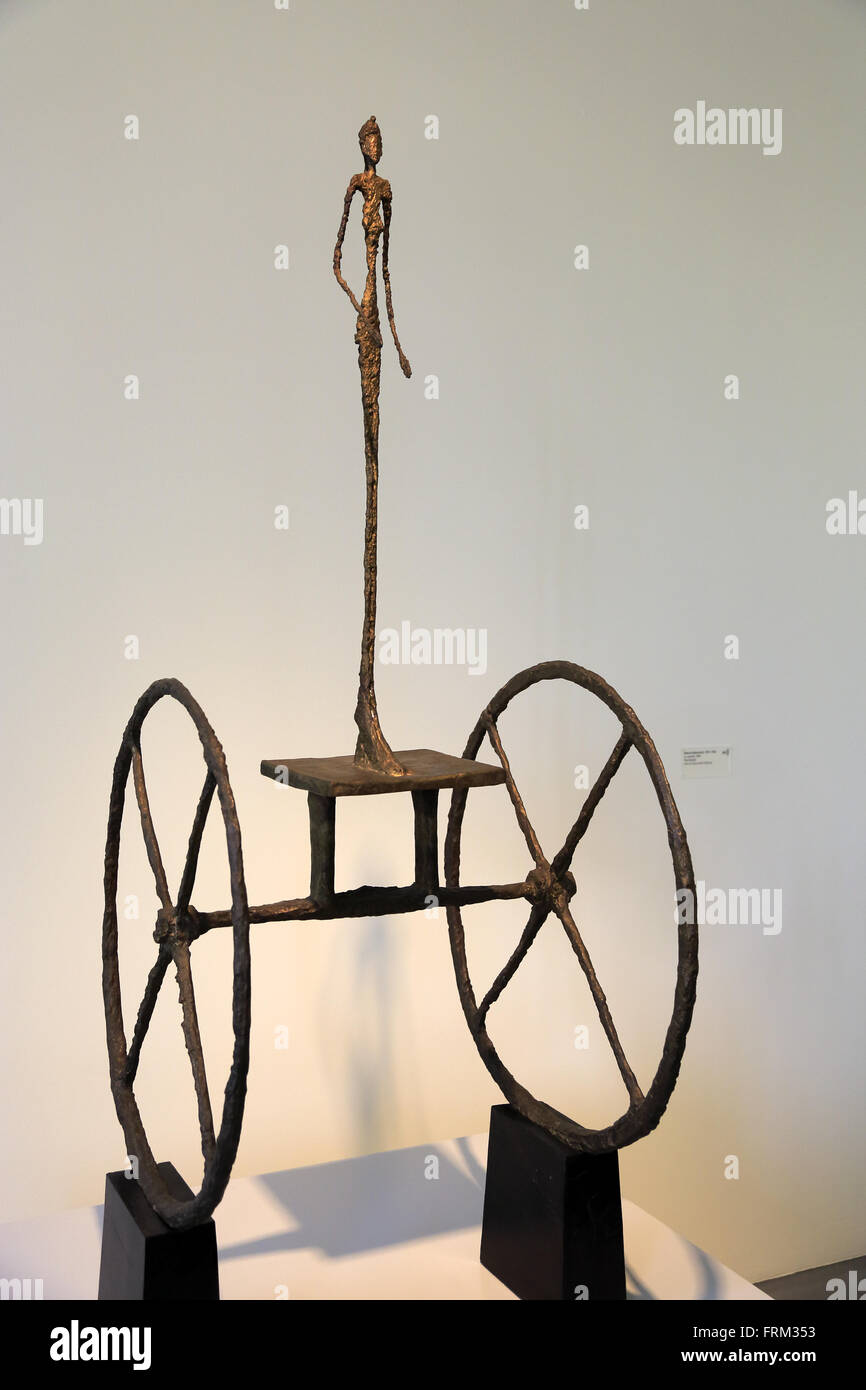 The Chariot by Alberto Giacometti display in the Kunsthaus Zurich Fine Art Museum, Zurich, Switzerland Stock Photo