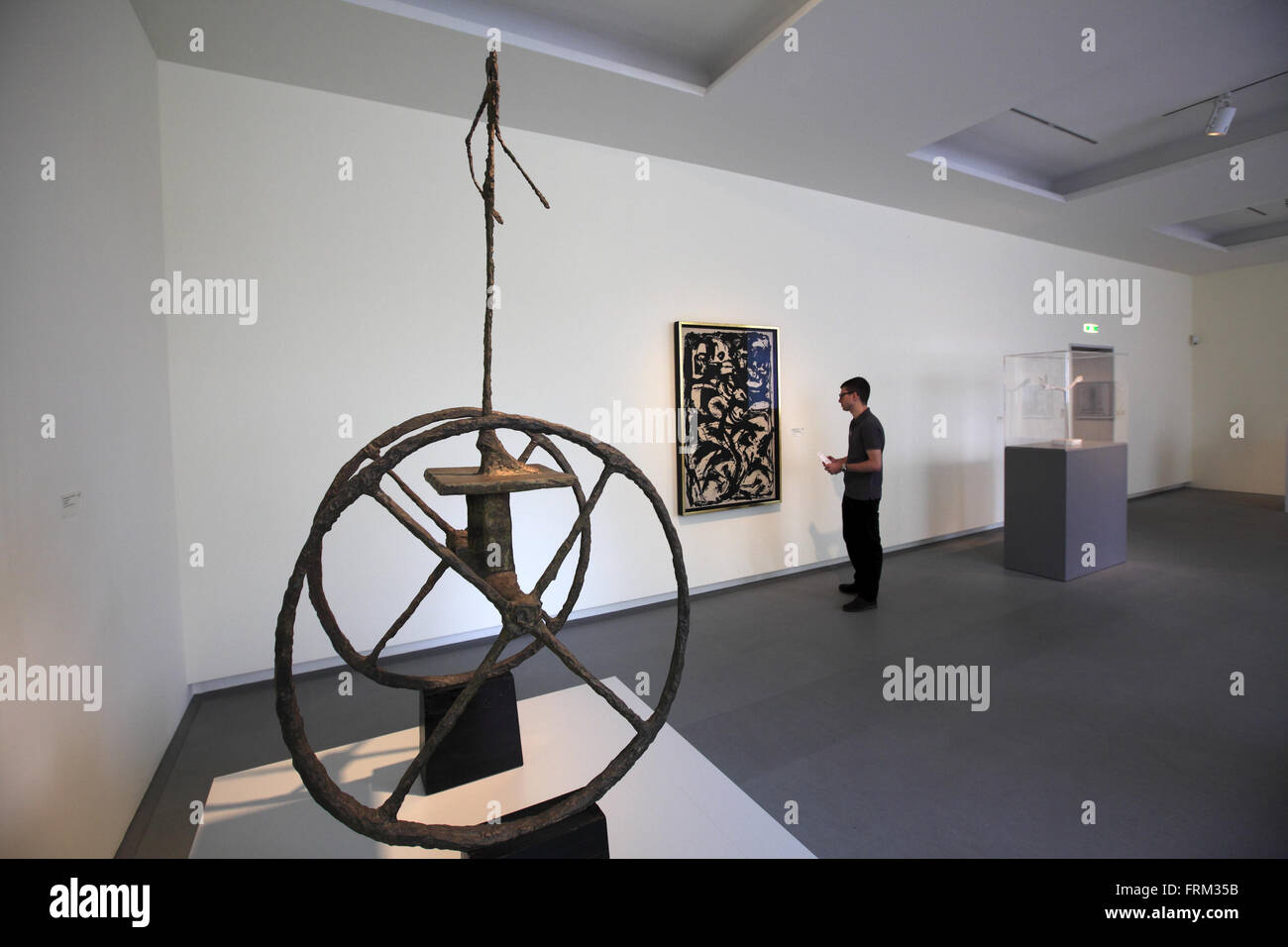 The Chariot by Alberto Giacometti display in the Kunsthaus Zurich Fine Art Museum, Zurich, Switzerland Stock Photo