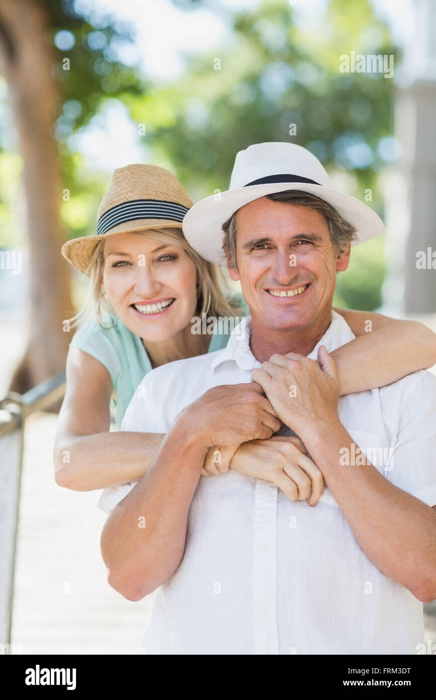 Portrait of couple enjoying city break Stock Photo