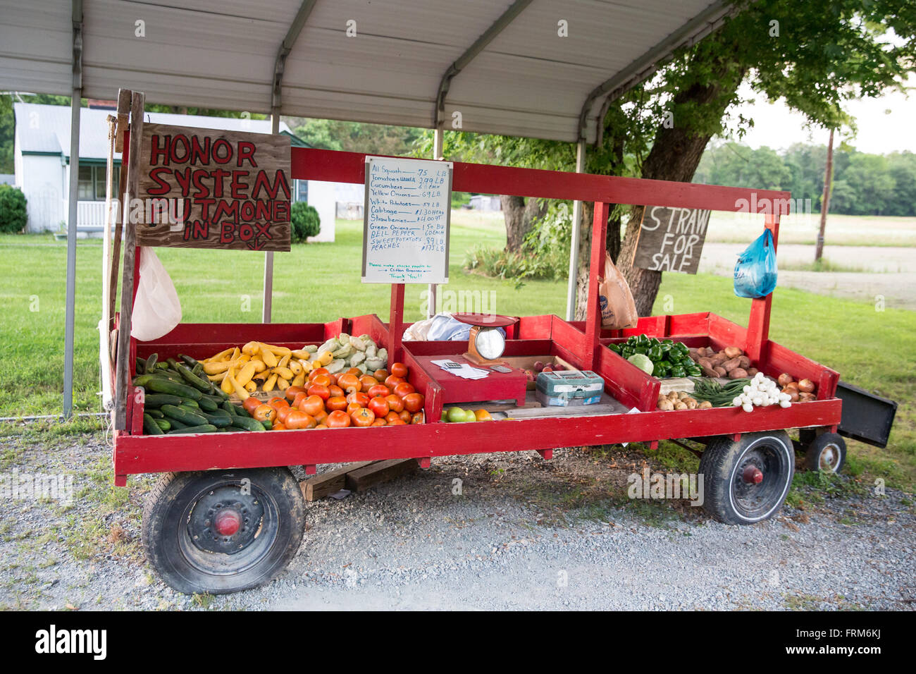 Vegetables at a roadside stand in the country Stock Photo Alamy