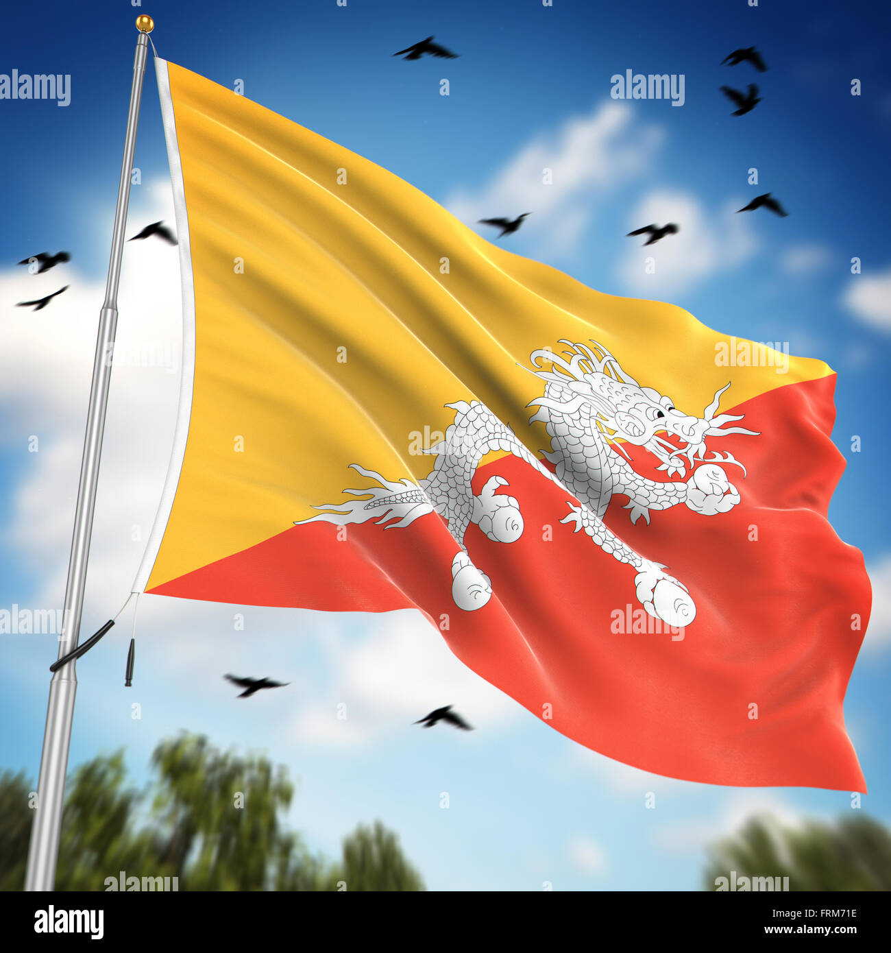 Bhutan flag hires stock photography and images Alamy