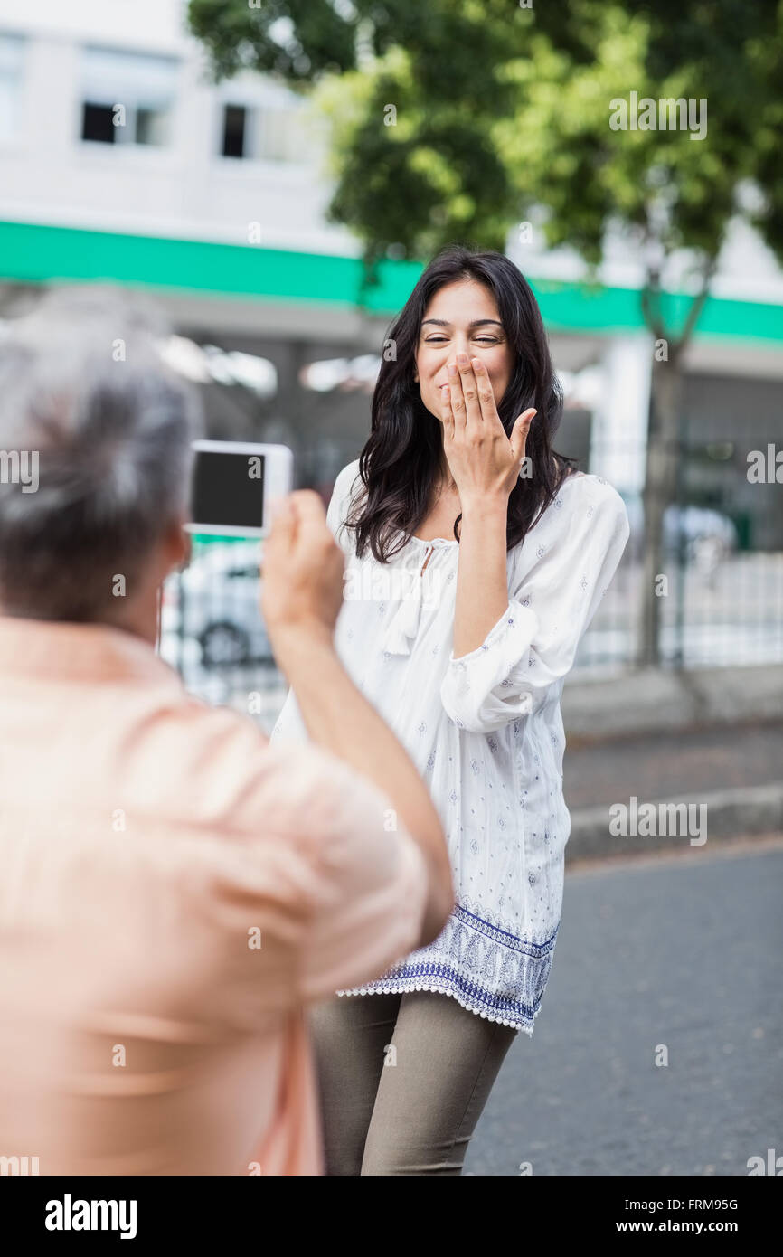 Mature woman young man kiss hi-res stock photography and images - Alamy