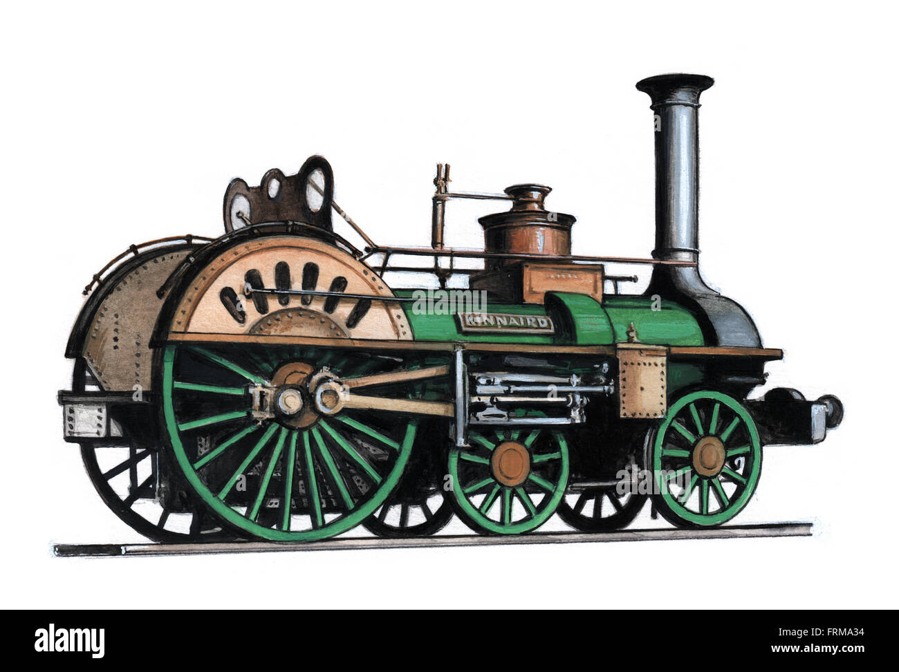 Illustration of a Kannaird steam locomotive by Bohdan Wroblewski Stock Photo