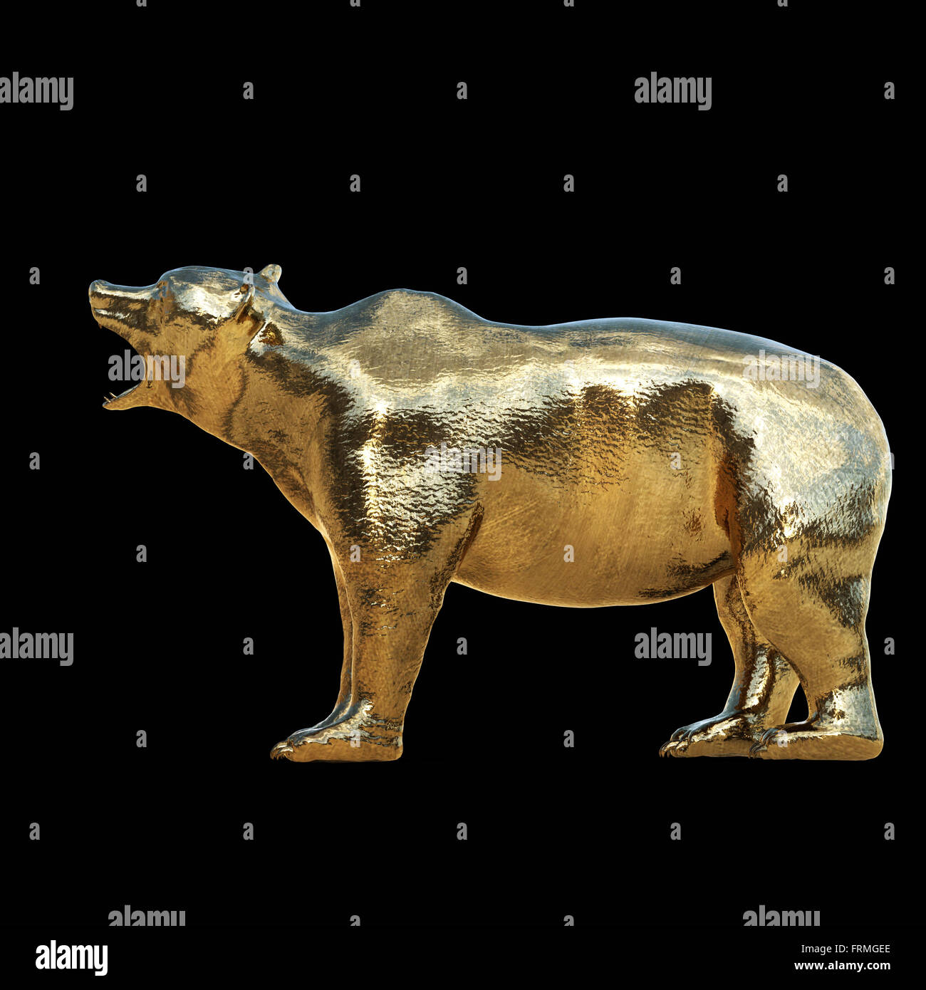 golden bear, 3D rendered Stock Photo