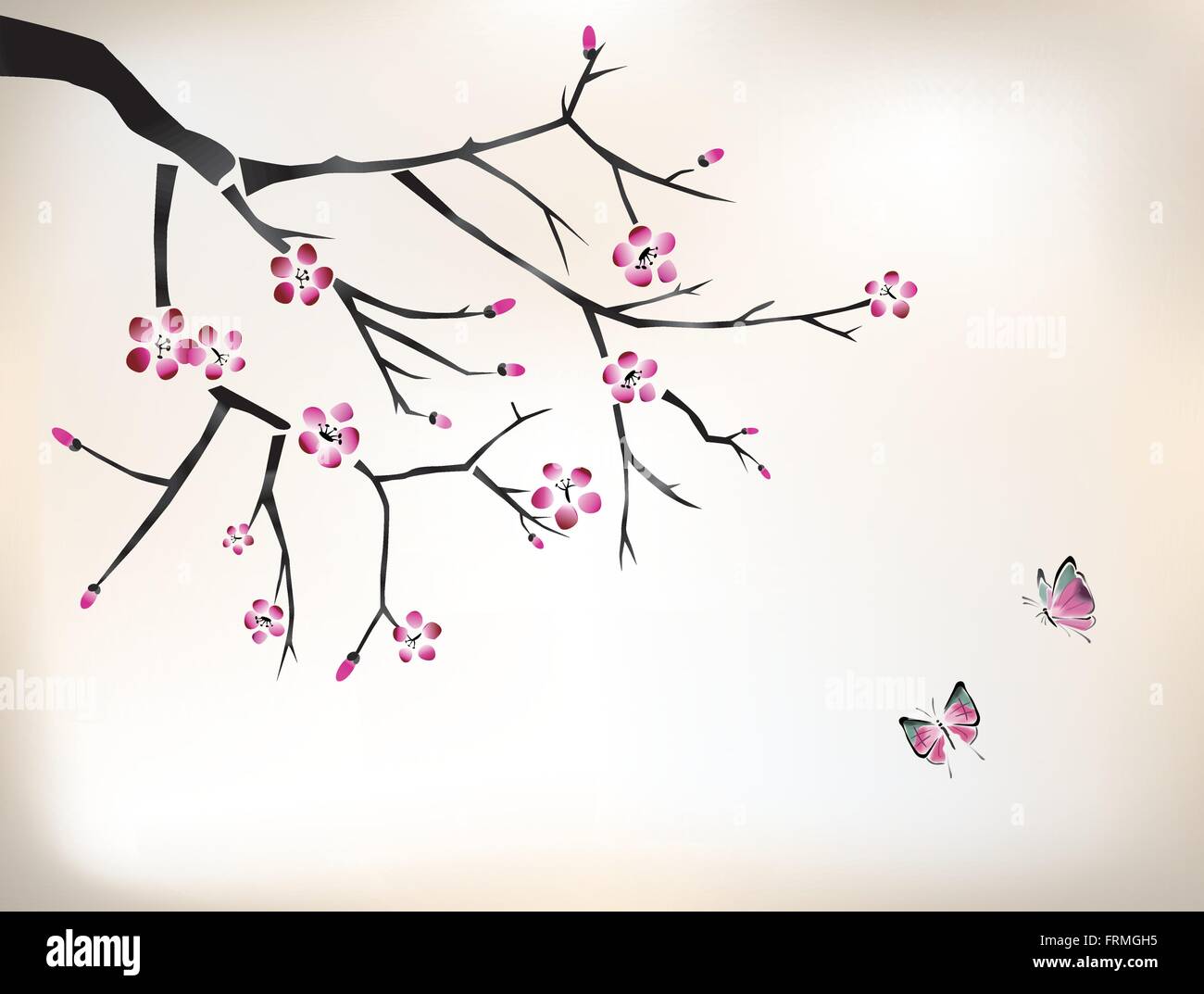 blossom painting Stock Vector