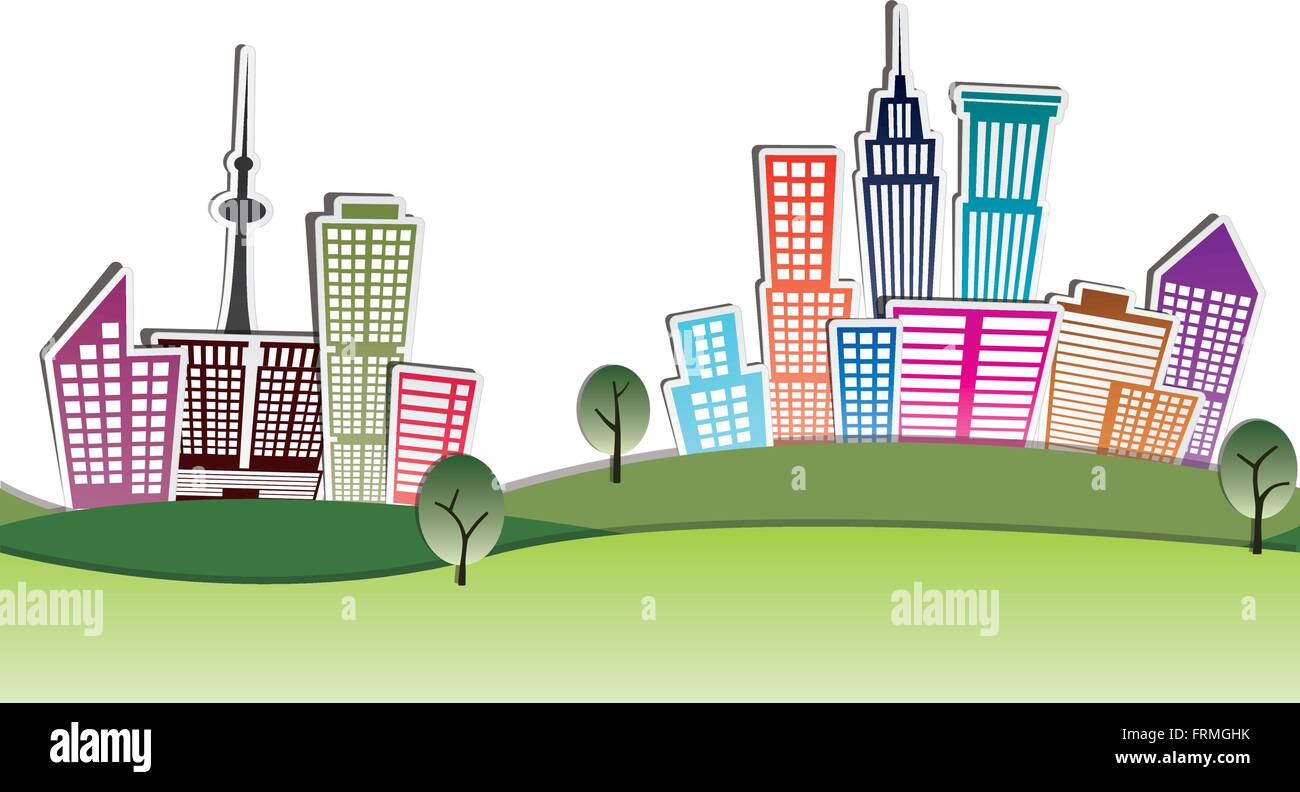 City buildings vector vectors hi-res stock photography and images - Alamy