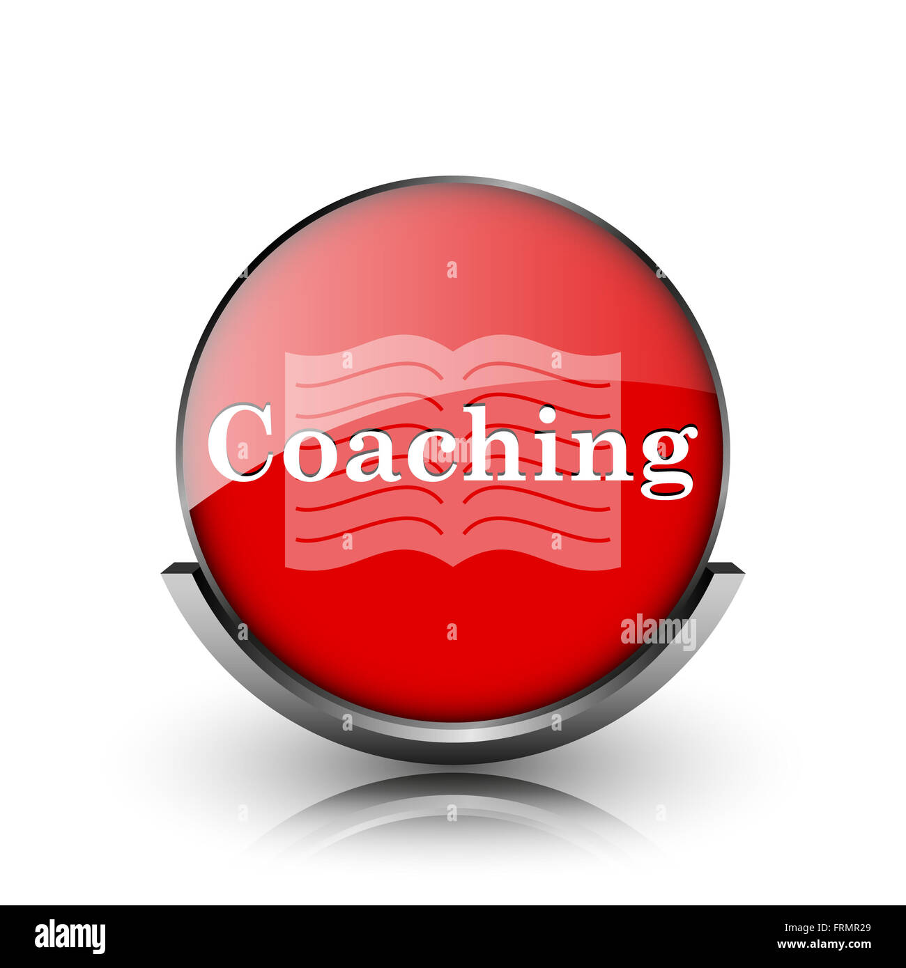 Red shiny glossy icon on white background Stock Photo - Alamy