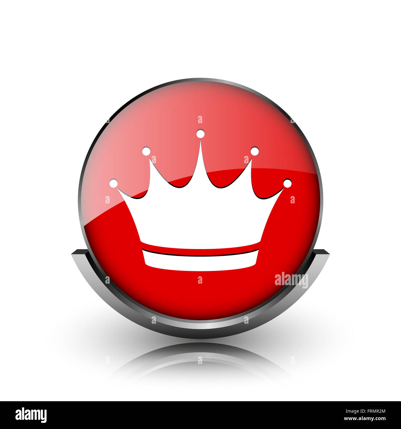 Red shiny glossy icon on white background Stock Photo - Alamy