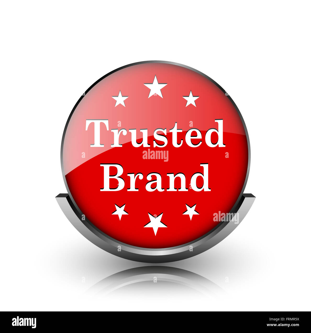 Red shiny glossy icon on white background Stock Photo - Alamy