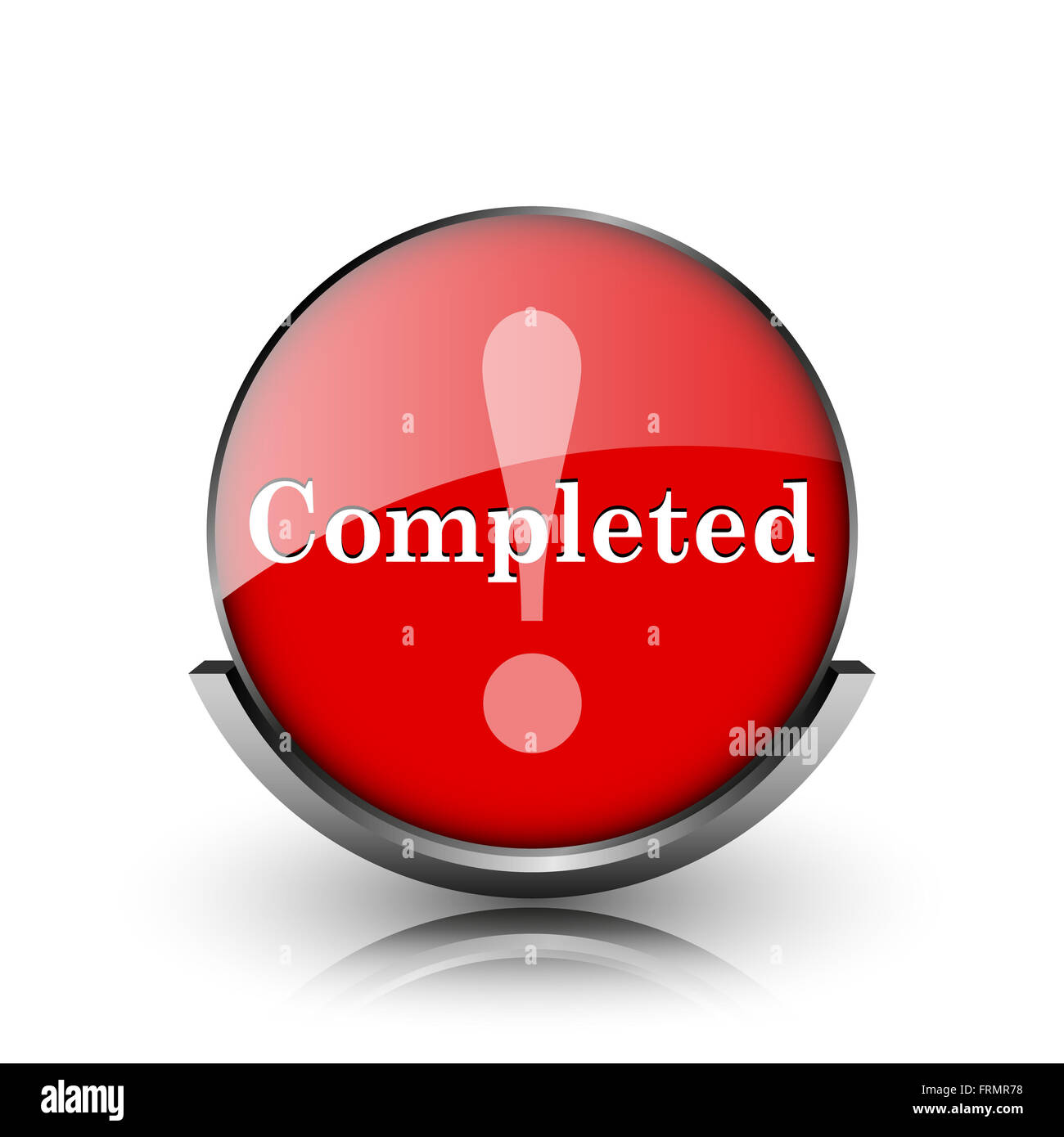 Red shiny glossy icon on white background Stock Photo - Alamy