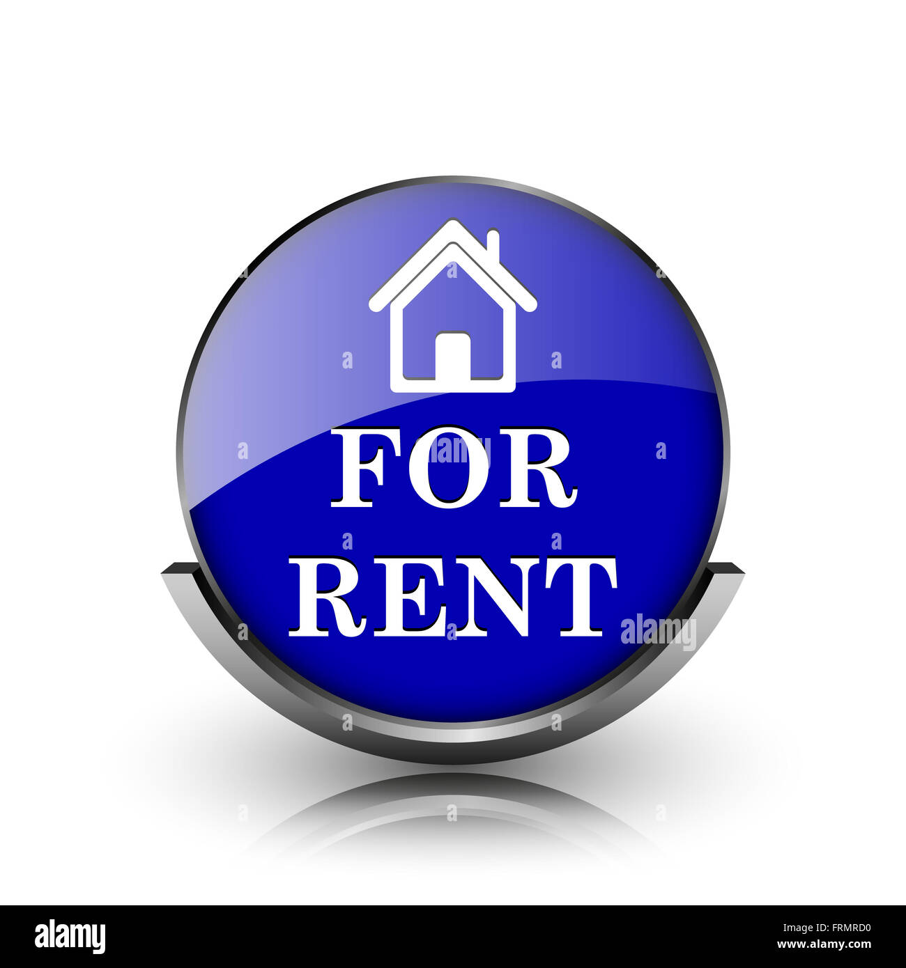 Blue shiny glossy icon on white background Stock Photo - Alamy