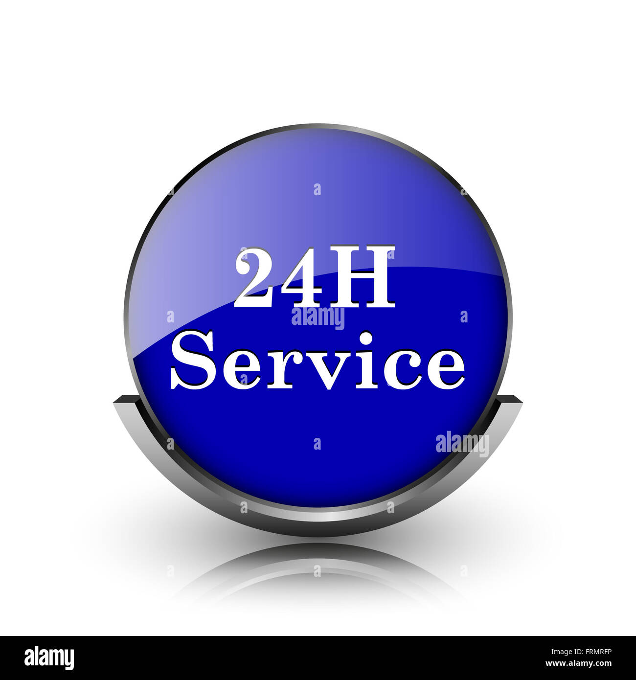 Blue shiny glossy icon on white background Stock Photo - Alamy
