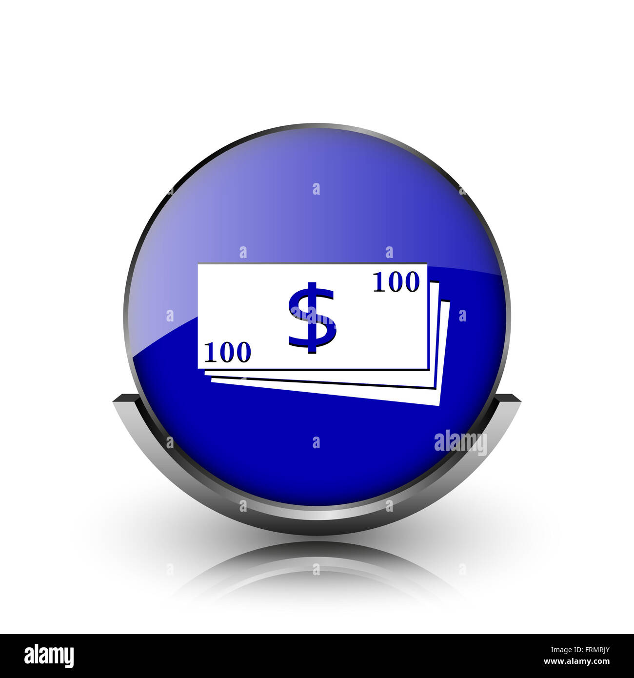 Blue shiny glossy icon on white background Stock Photo - Alamy