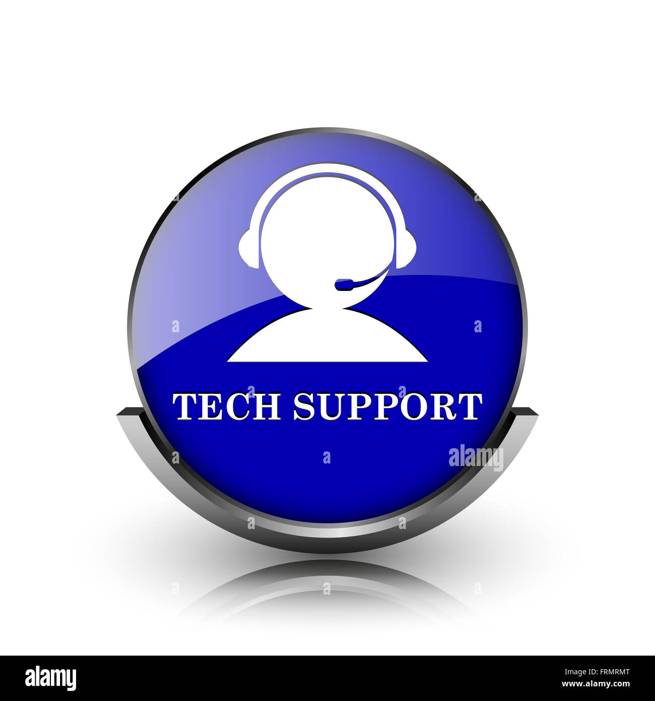 Blue shiny glossy icon on white background Stock Photo - Alamy
