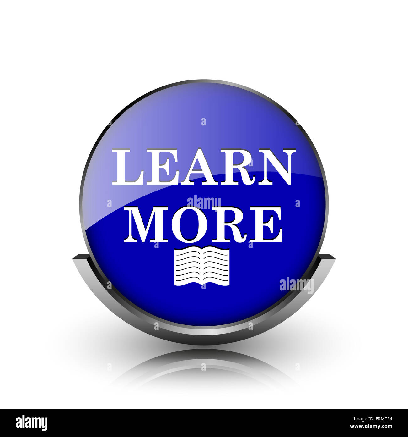 Blue shiny glossy icon on white background Stock Photo - Alamy