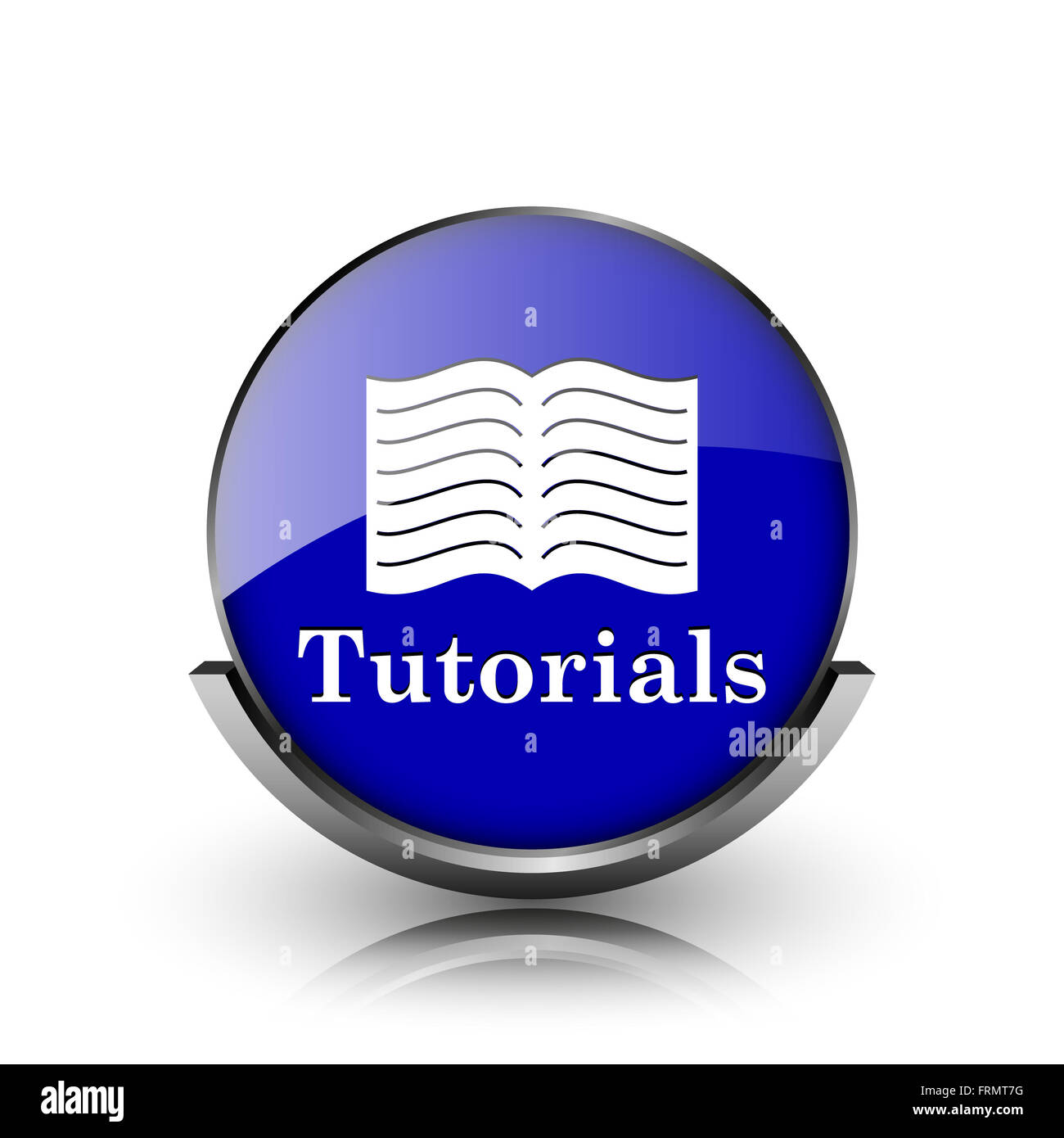 Blue shiny glossy icon on white background Stock Photo - Alamy
