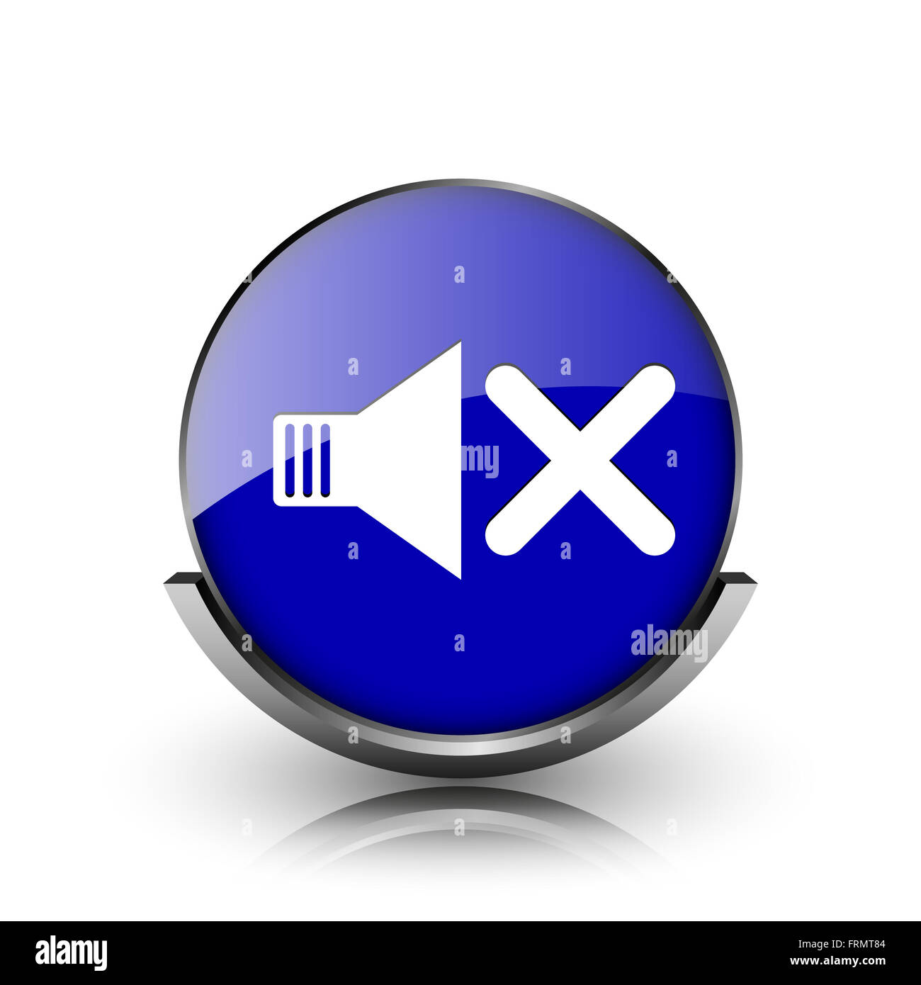 Blue shiny glossy icon on white background Stock Photo - Alamy