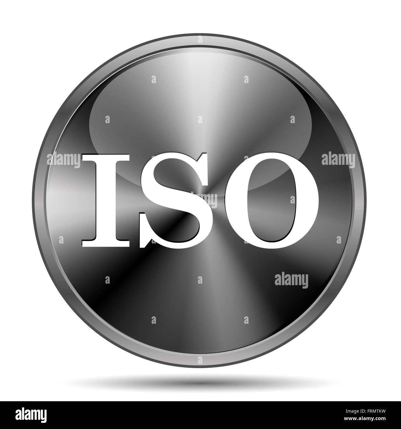 Glossy shiny glass icon on white background Stock Photo - Alamy