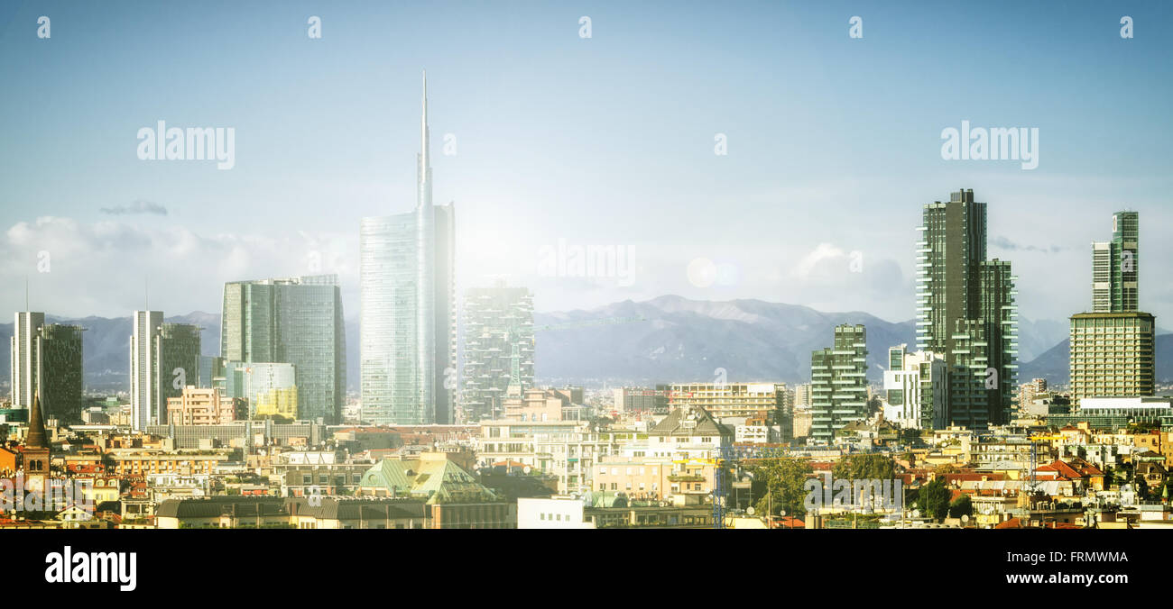 Milan (Milano) skyline with new skyscrapers Stock Photo