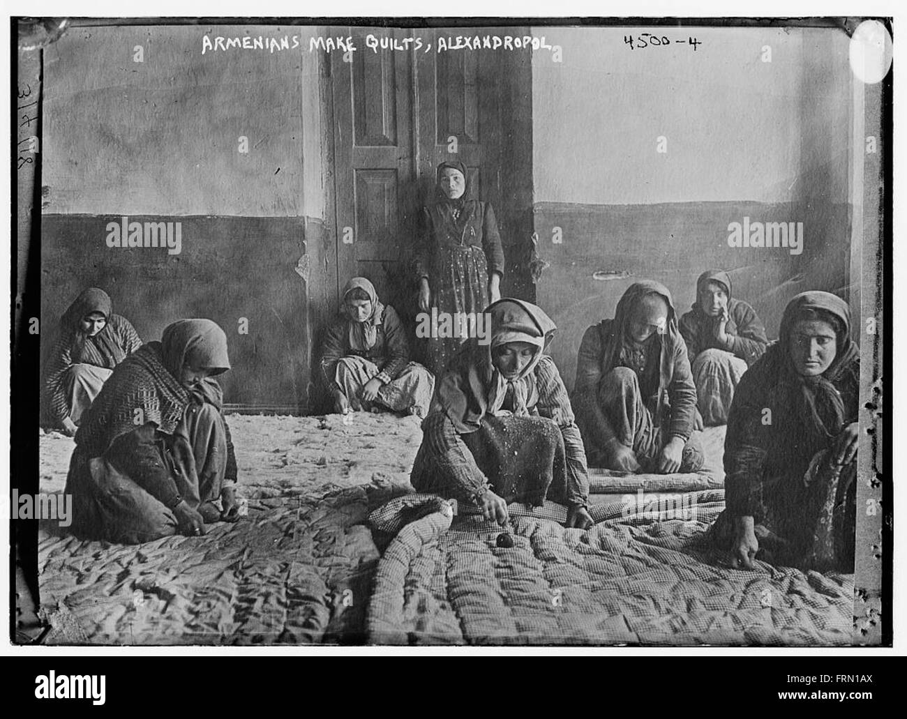 Armenians make quilts, Alexandropol Stock Photo