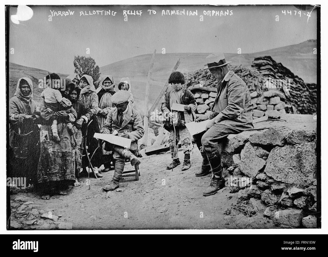 Yarrow allotting relief to Armenian orphans Stock Photo