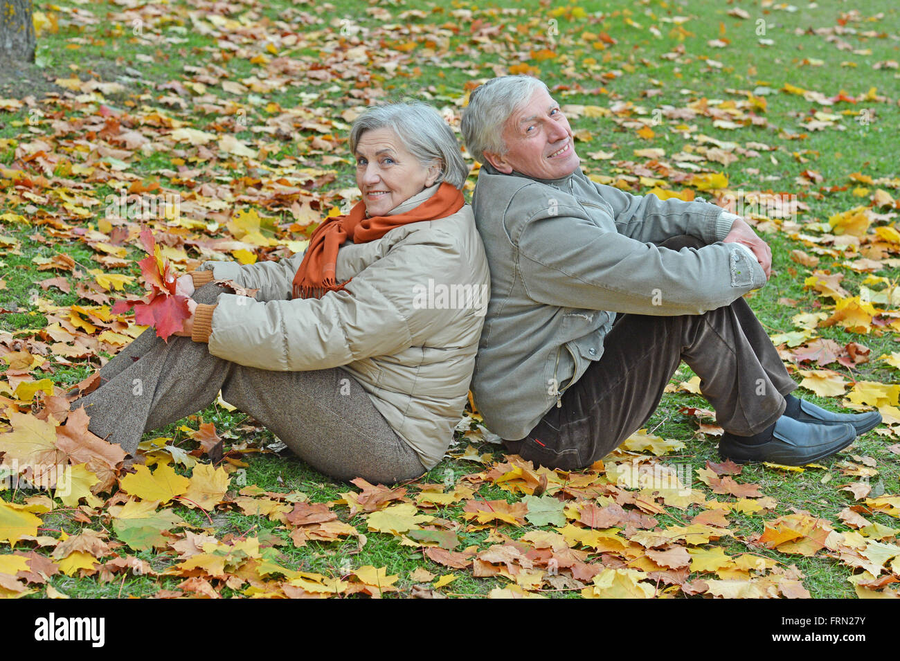 Couple in autumn park s Stock Photo - Alamy