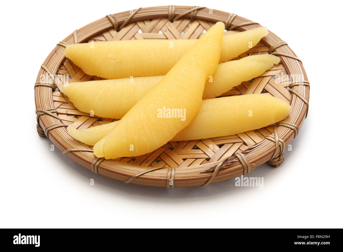 herring roe, kazunoko, japanese food on bamboo strainer Stock Photo Alamy