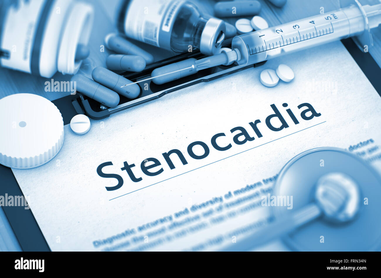 Stenocardia. Medical Concept. Stock Photo