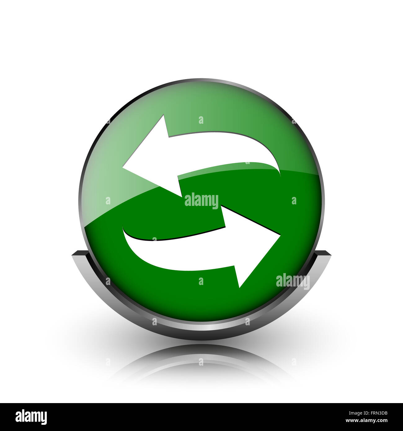 3d glossy refresh icon green hi-res stock photography and images - Alamy
