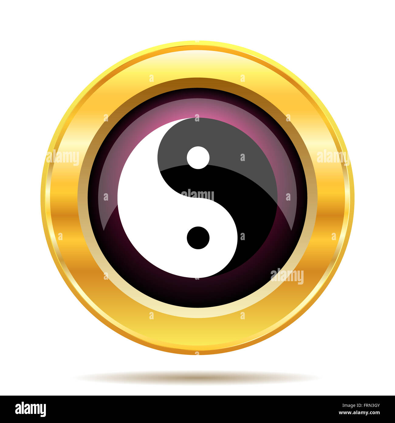 Ying yang icon. Internet button on white background Stock Photo - Alamy