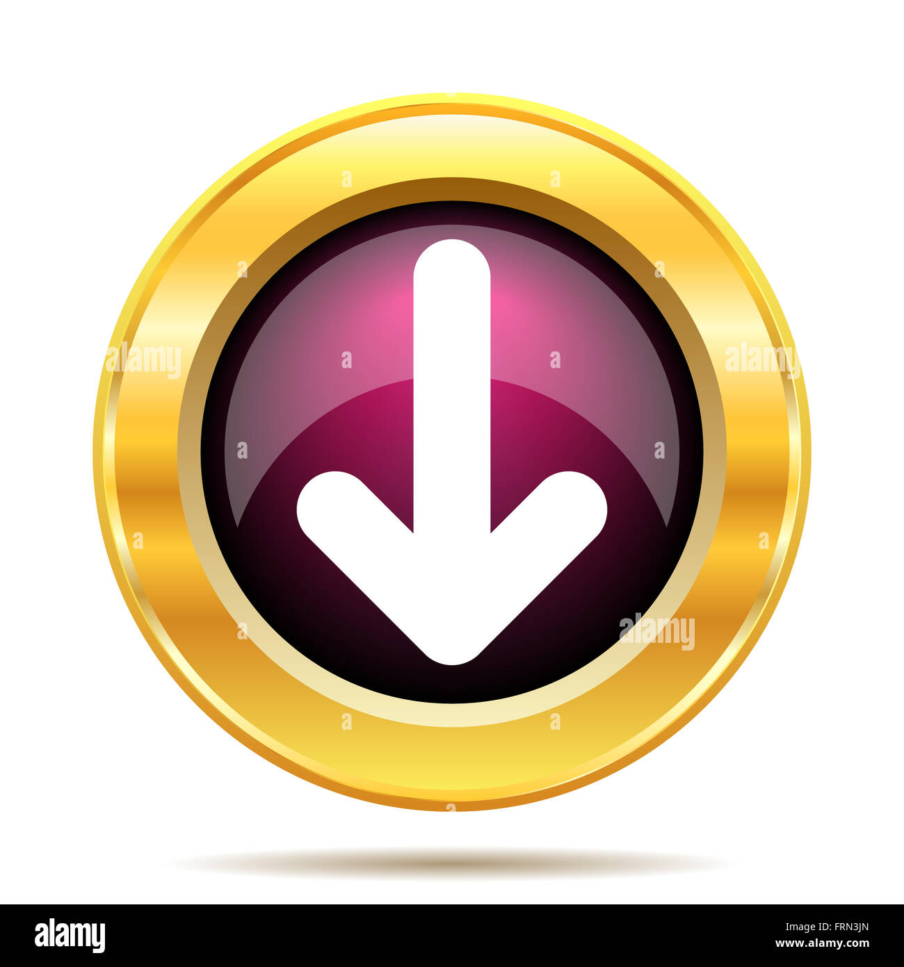 Down arrow icon. Internet button on white background Stock Photo - Alamy