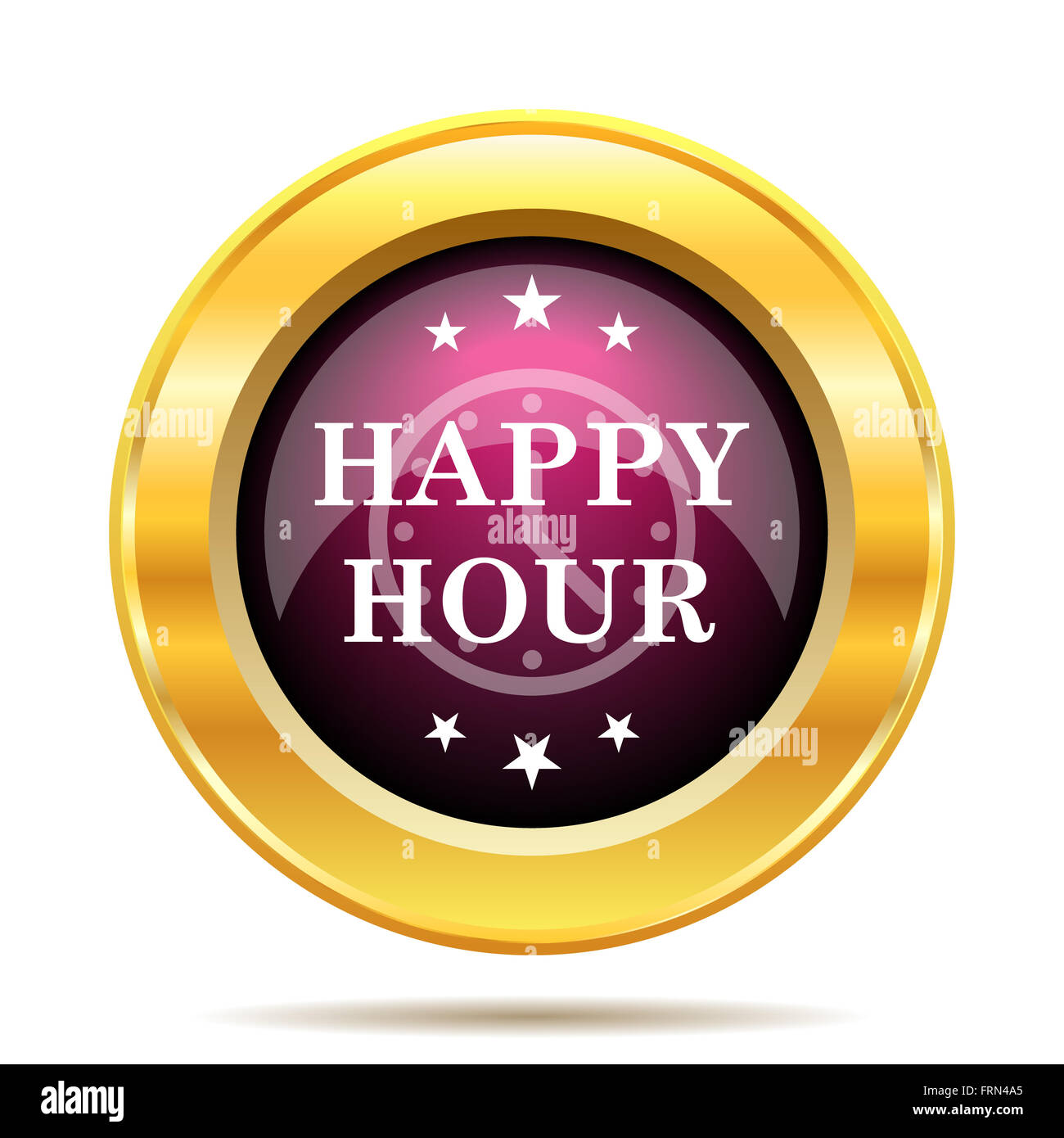 Happy hour icon. Internet button on white background Stock Photo - Alamy