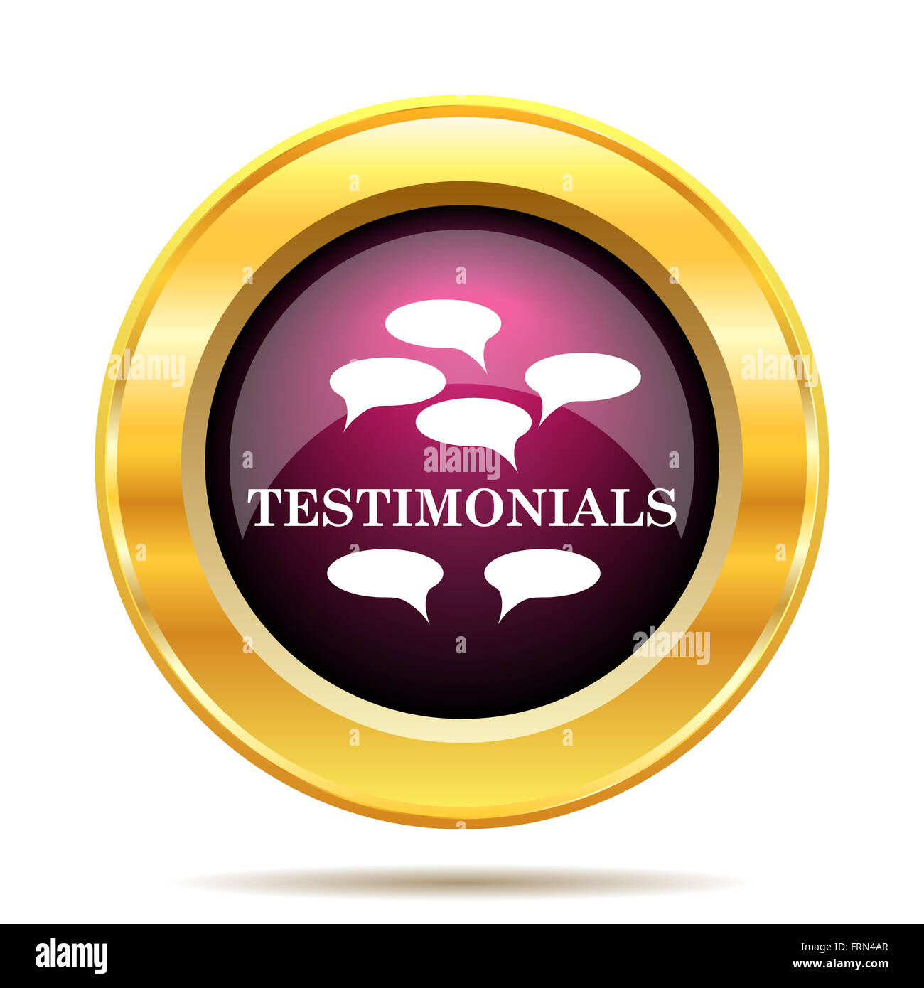 Testimonials icon. Internet button on white background Stock Photo - Alamy