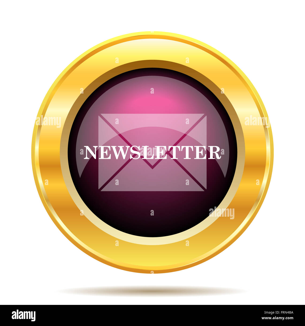 Newsletter icon. Internet button on white background Stock Photo - Alamy