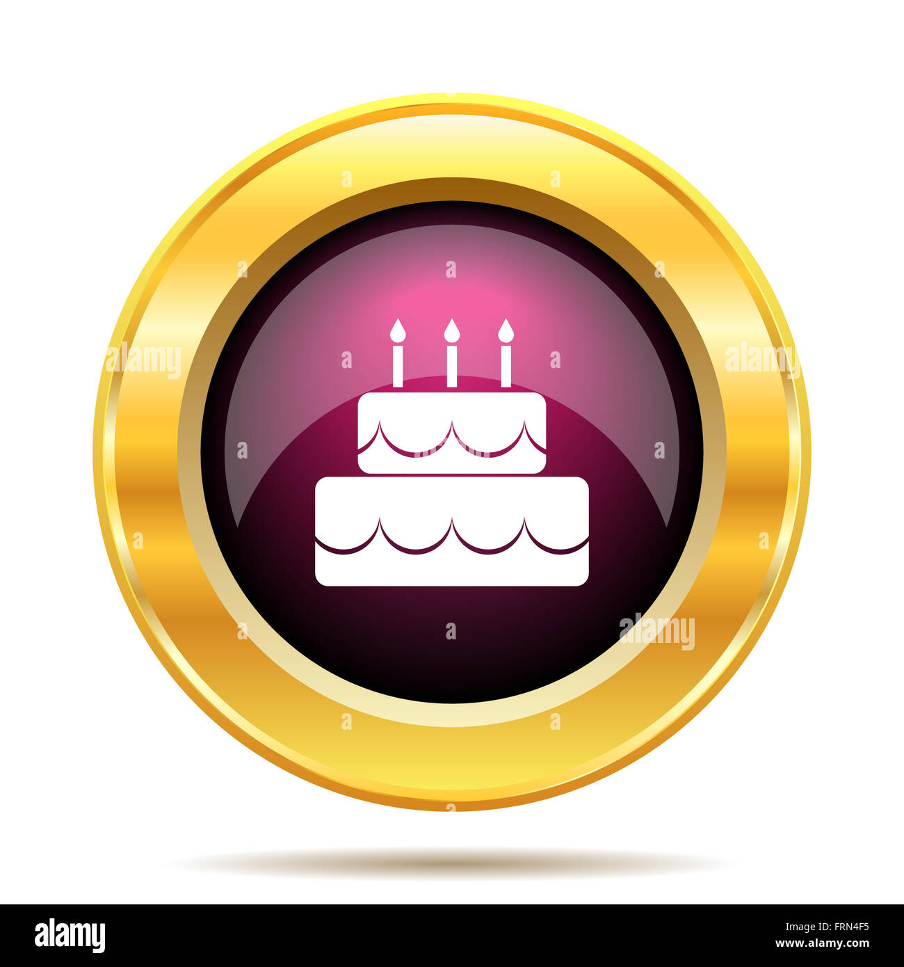 Cake icon. Internet button on white background Stock Photo - Alamy