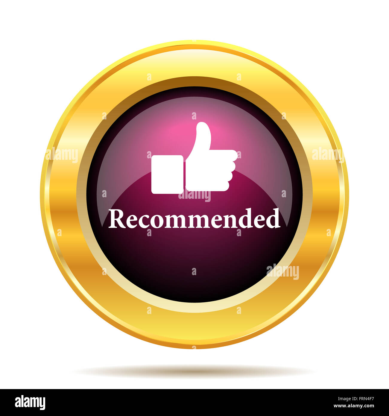 Recommended icon. Internet button on white background Stock Photo - Alamy