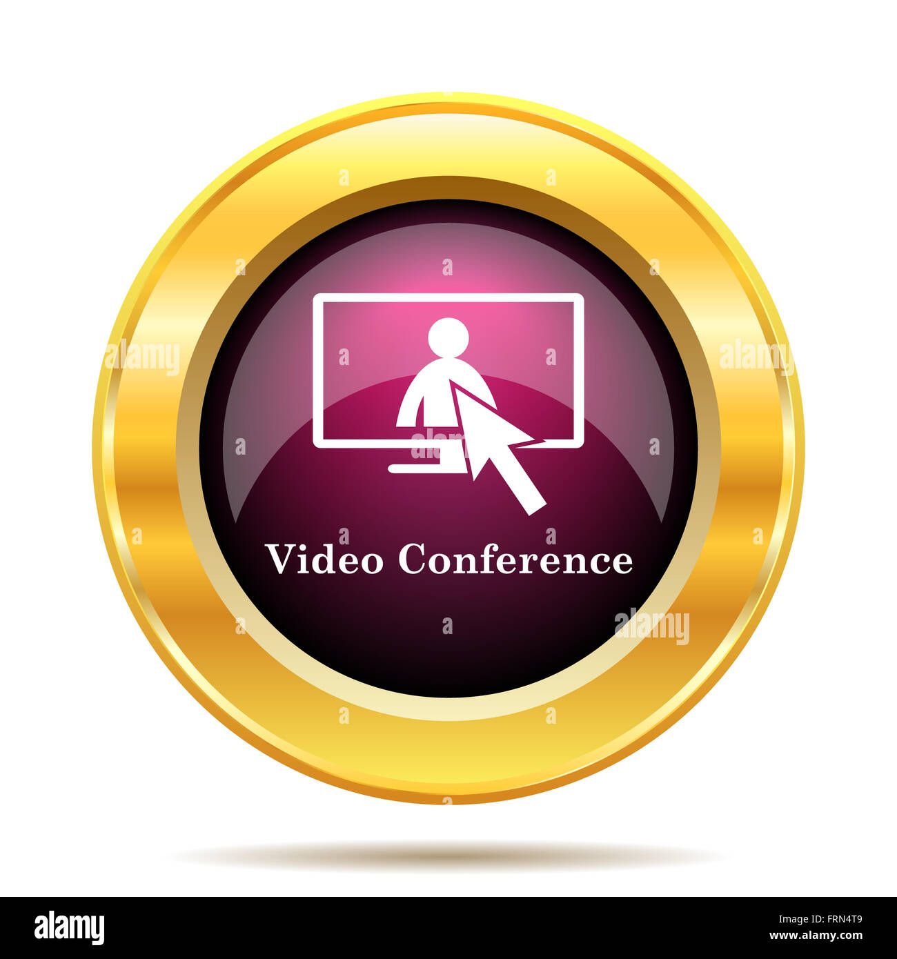 Video conference, online meeting icon. Internet button on white ...