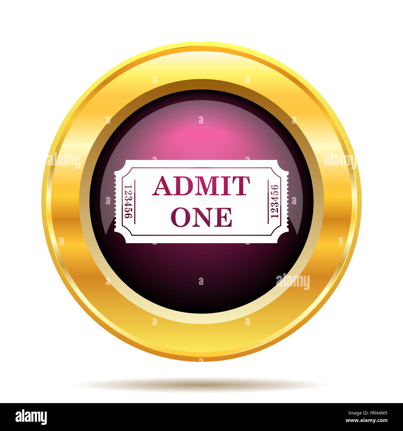Admin one ticket icon. Internet button on white background Stock Photo ...