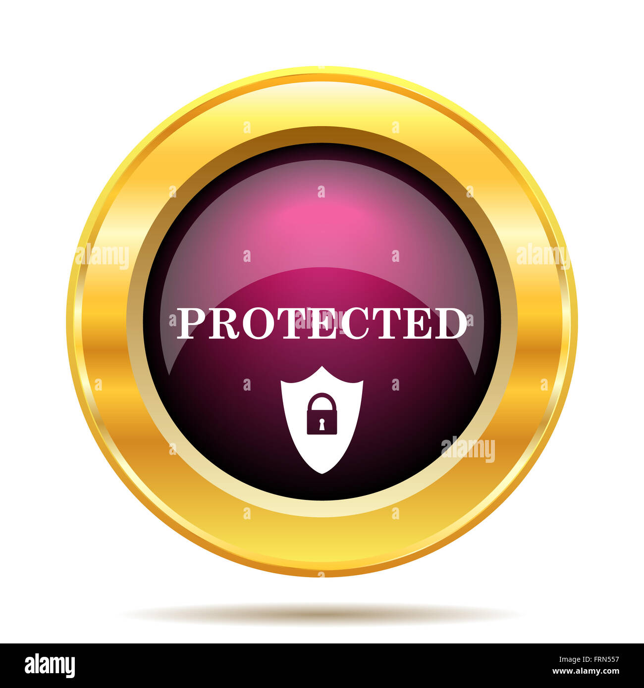 Protected icon. Internet button on white background Stock Photo - Alamy