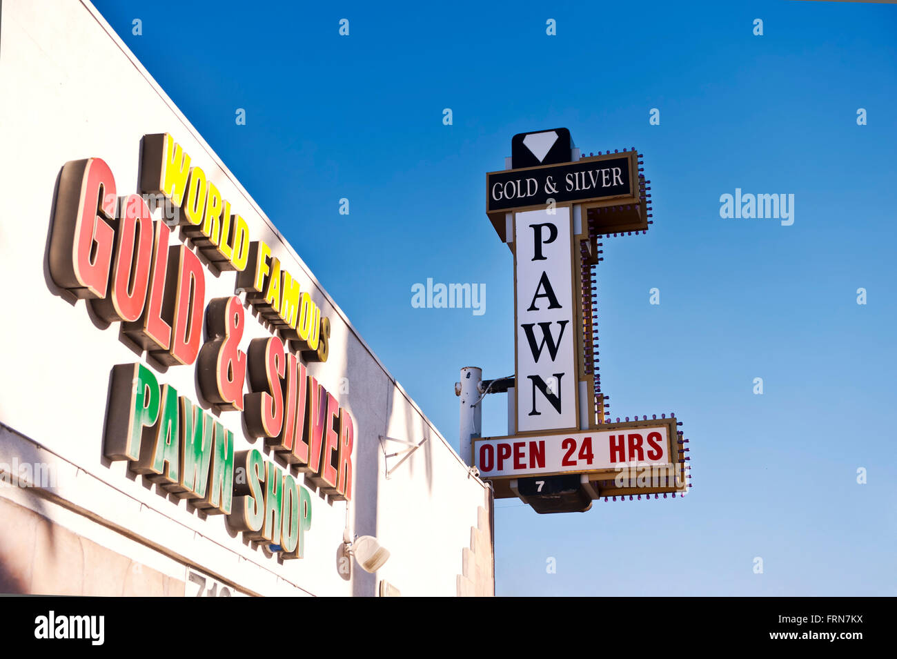 The Famous Pawnstars Pawn Stars 'Gold & Silver' Pawn Shop in Las Vegas, Nevada. Made famous by the cable TV History Channel Stock Photo