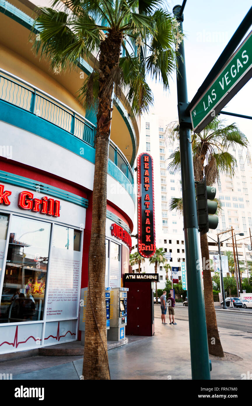 The Heart Attack Grill Fremont District, Las Vegas, Nevada, USA Stock Photo
