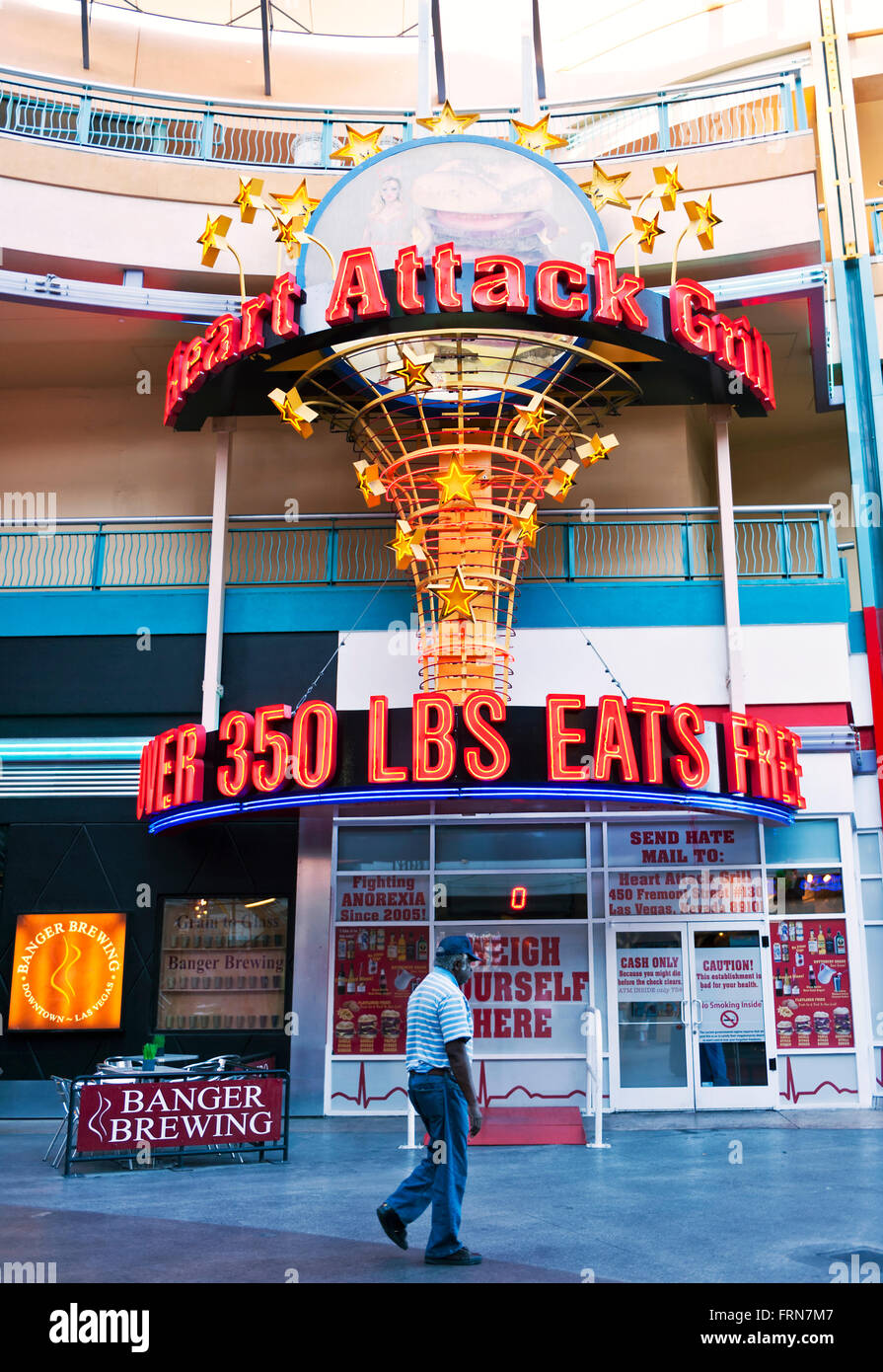 The Heart Attack Grill Fremont District, Las Vegas, Nevada, USA Stock Photo