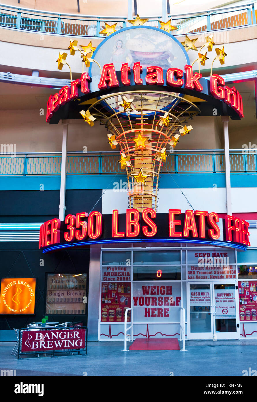 The Heart Attack Grill Fremont District, Las Vegas, Nevada, USA Stock Photo