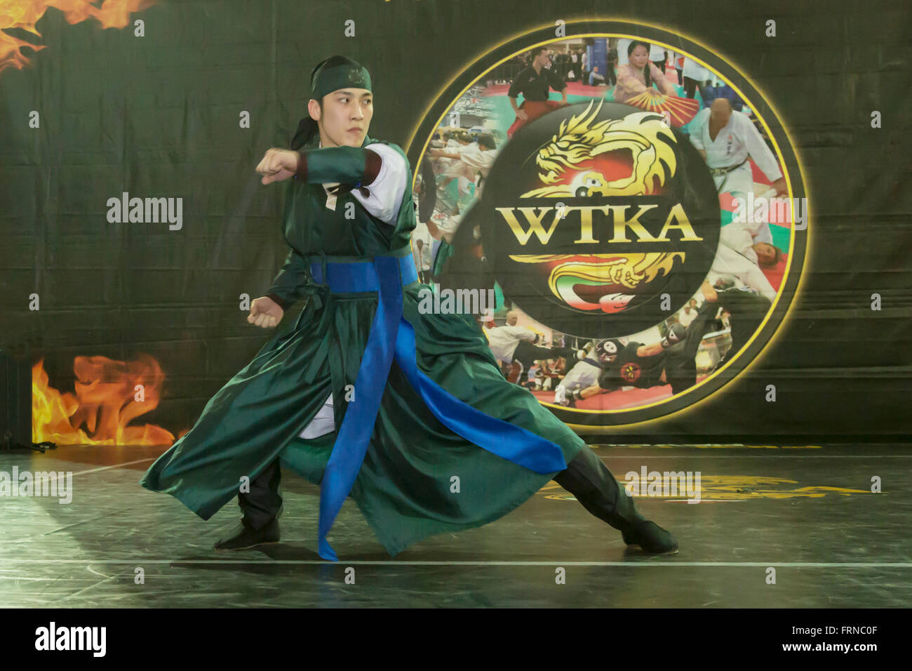 Sippalki Martial Art of Korea at the Budo Festival in Turin,Italy,managed by the WTKA, World Traditional Karaté Association Stock Photo